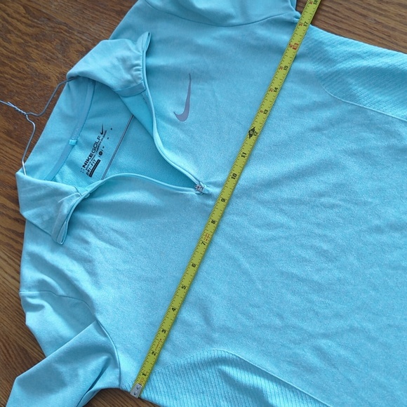 Nike Golf Dri-Fit Quarter Zip Long Sleeve Top Size Women's M Turquoise - Picture 4 of 5